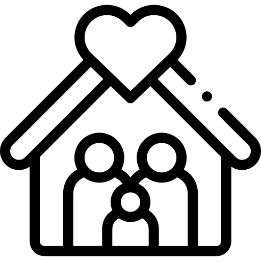 Home heart family love icon