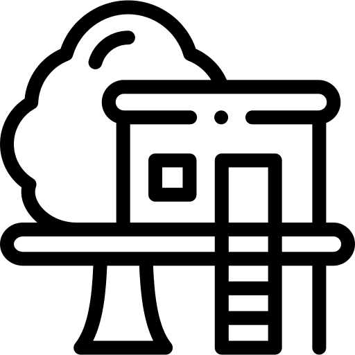 Treehouse kid and baby hobbies and free time tree icon