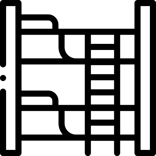 Bunk bed hostel furniture and household hotel icon