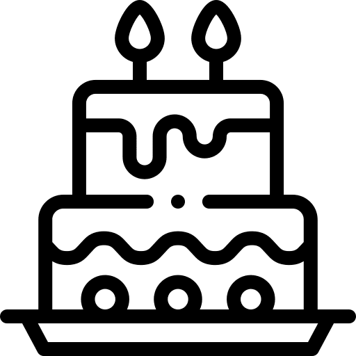 Birthday cake bakery food and restaurant birthday and party icon