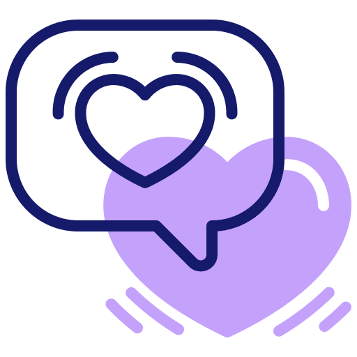 Love message communications chat heart icon