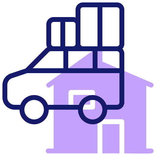 Travel baggage car travelling icon