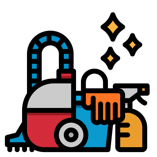 Cleaning tools bucket vaccum cleaner spray bottle icon