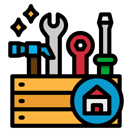 Repair tools toolboxes toolkit construction and tools icon