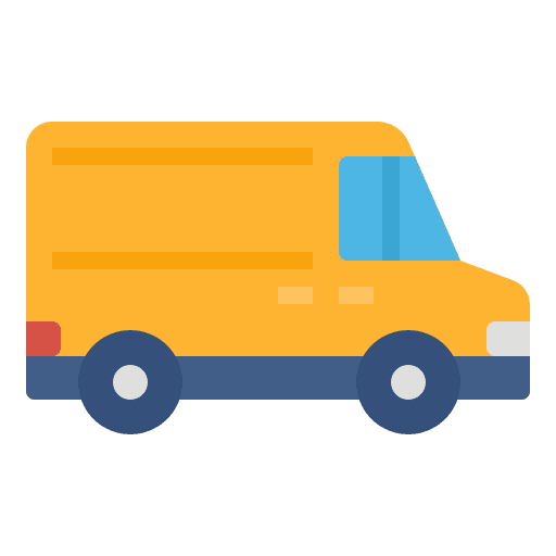 Delivery van working technology icon