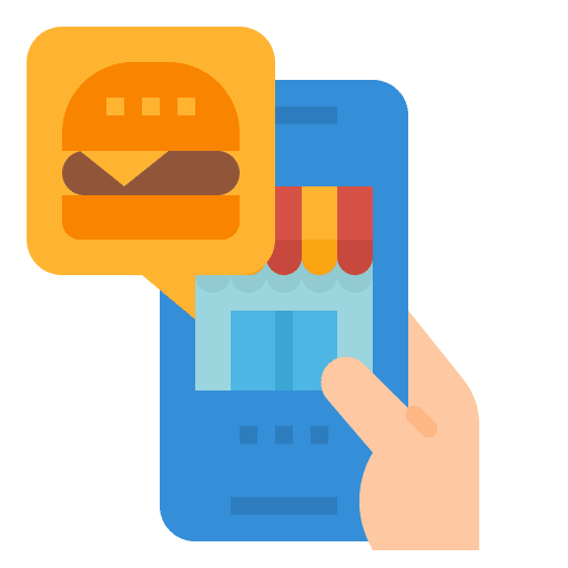 Food online shop technology icon