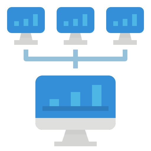 Sharing screen computer work icon