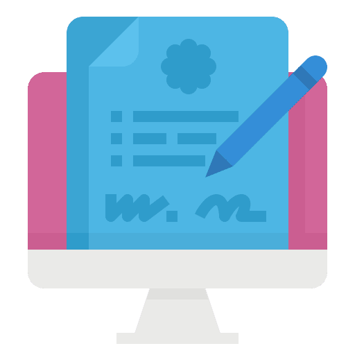 Signature technology professions and jobs signature icon