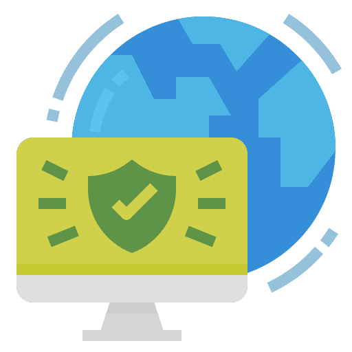 Security working computer smart icon