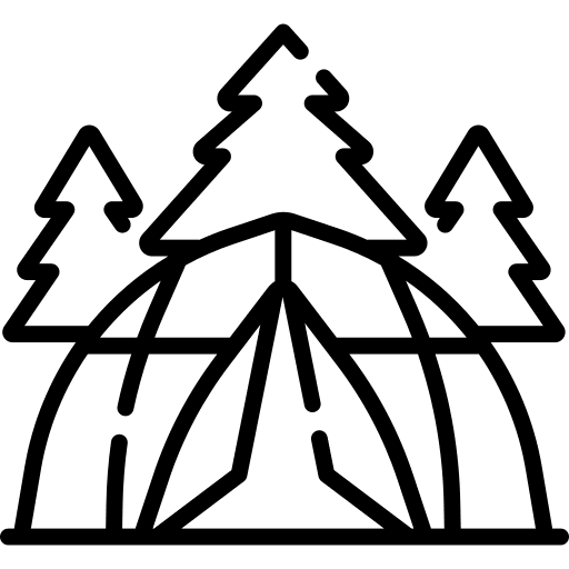 Camping tent scenery forest woods icon