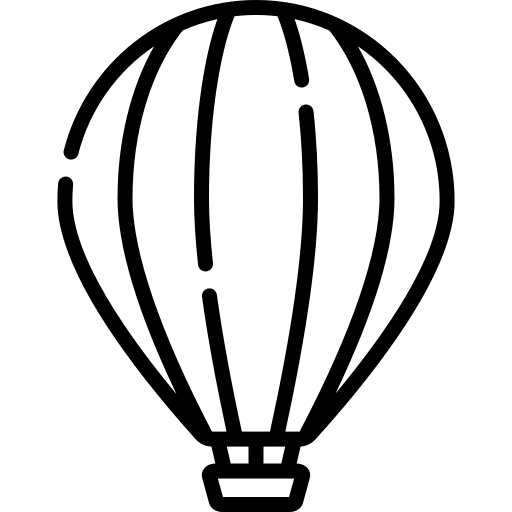 Hot air balloon travel transportation business and finance icon