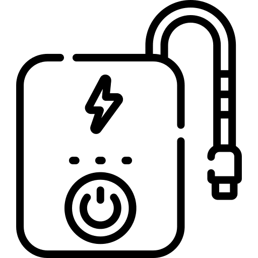 Power bank battery travel electronics icon