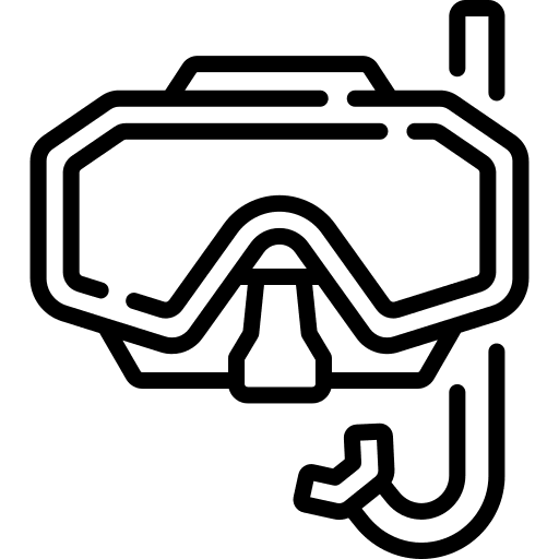 Sea diving mask sports and competition travel icon