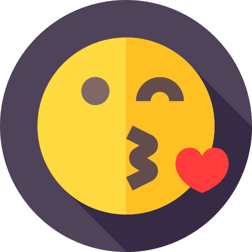 Kiss emoticons heart smileys icon