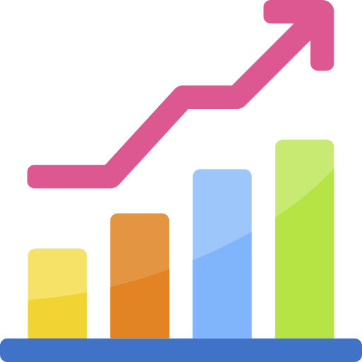 Growth settings graphic metric icon