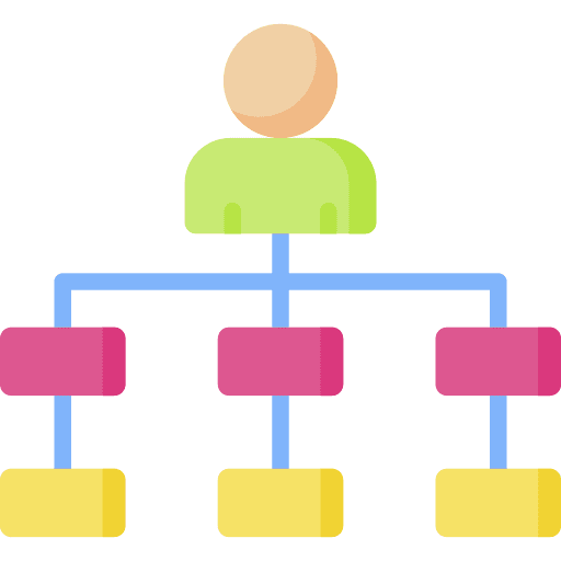 Organization chart organized hierarchy user icon