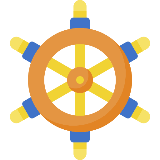 Rudder steering wheel holidays ship icon