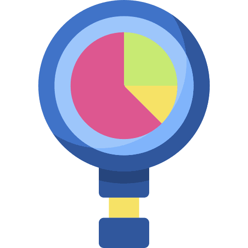 Chart magnifying glass search analytics icon