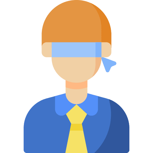 Man analytics blind electronics icon