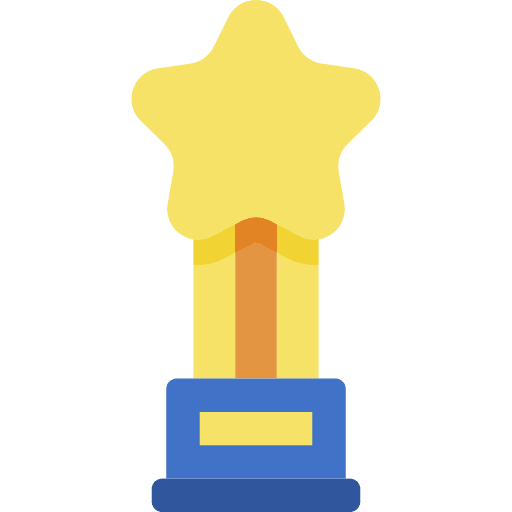 Trophy sports and competition award winner icon