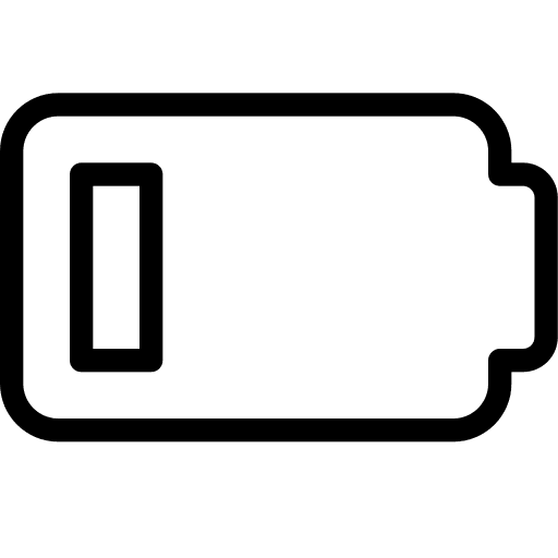 Low battery level electronics symbol battery status icon