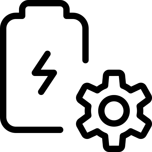 Setting battery status electronics energy icon