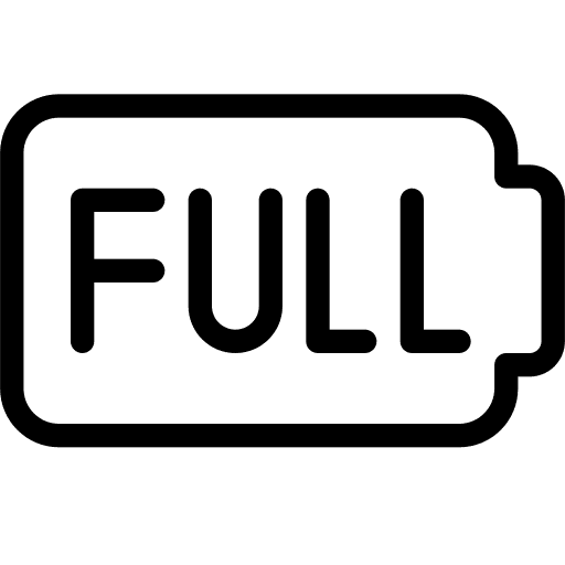 Full battery status battery level electronics icon