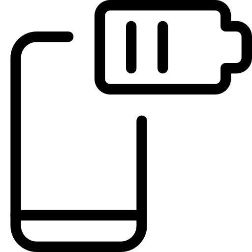 Low battery phone battery status mobile icon