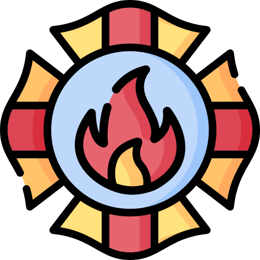 Emblem nature firefighting flames icon