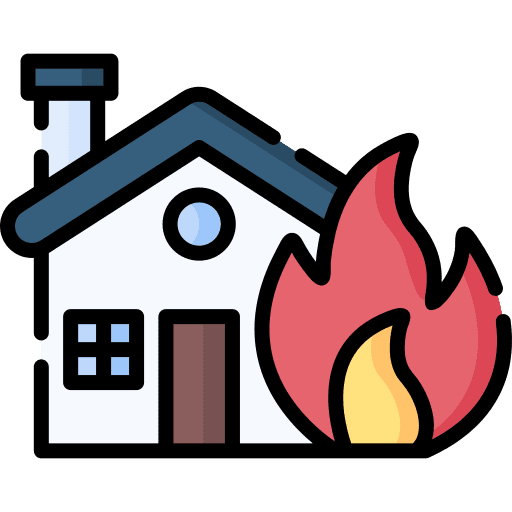 Fire burn natural disaster security icon