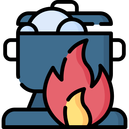 Fire food and restaurant flame pot icon