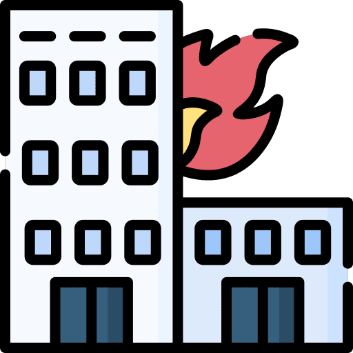 Fire security fire construction icon
