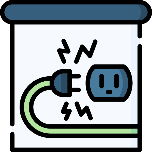 Electricity socket electricity accident icon