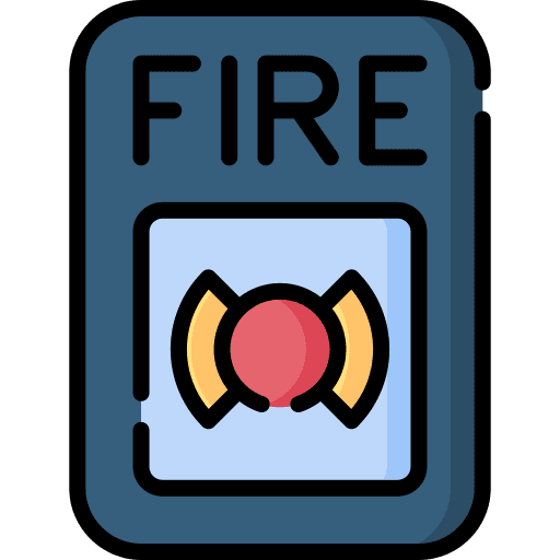 Fire alarm press button fire icon