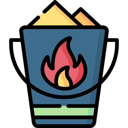 Sand bucket emergency firefighter fire icon