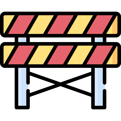 Barrier construction and tools traffic sign signaling icon
