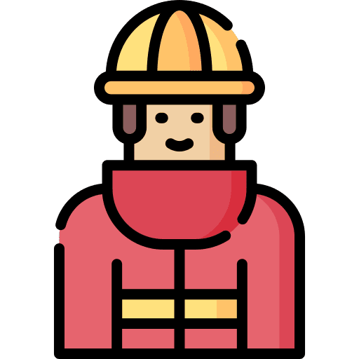 Firefighter profile fireman man icon