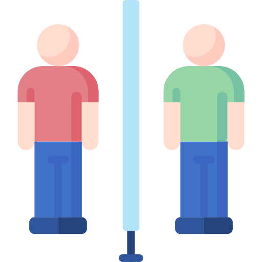 Social distancing social distancing protection barrier icon