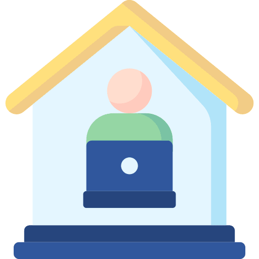 Teleworking work from home freelance professions and jobs icon
