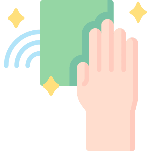Clean disinfection cloth hand icon