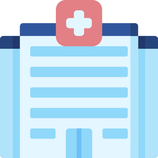 Hospital buildings health clinic architecture and city icon