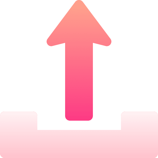 Up arrow multimedia upload control icon
