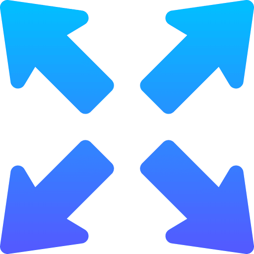 Distant arrows up right icon