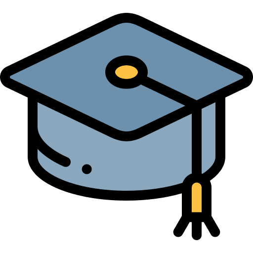 Mortarboard academy art and design graduation icon