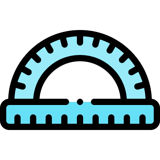 Protractor tools and utensils protractor rule icon