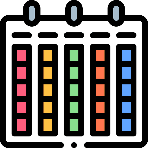 Schedule date shipping and delivery organization icon