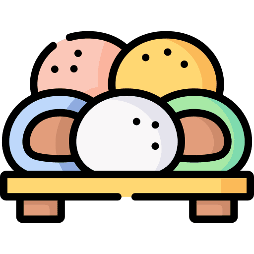 Mochi dessert chocolate food and restaurant icon