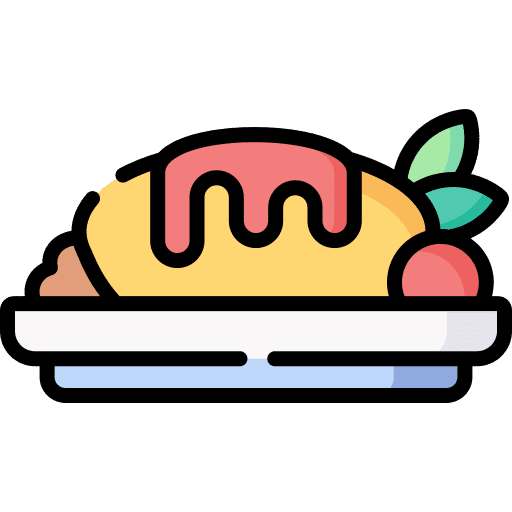 Omurice asian food and restaurant food icon
