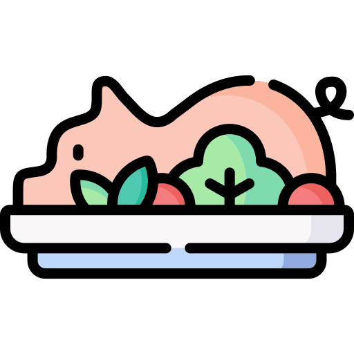 Roasted pig food and restaurant bbq roasted pig icon