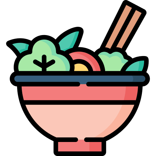 Salad food and restaurant healthy eating rice icon